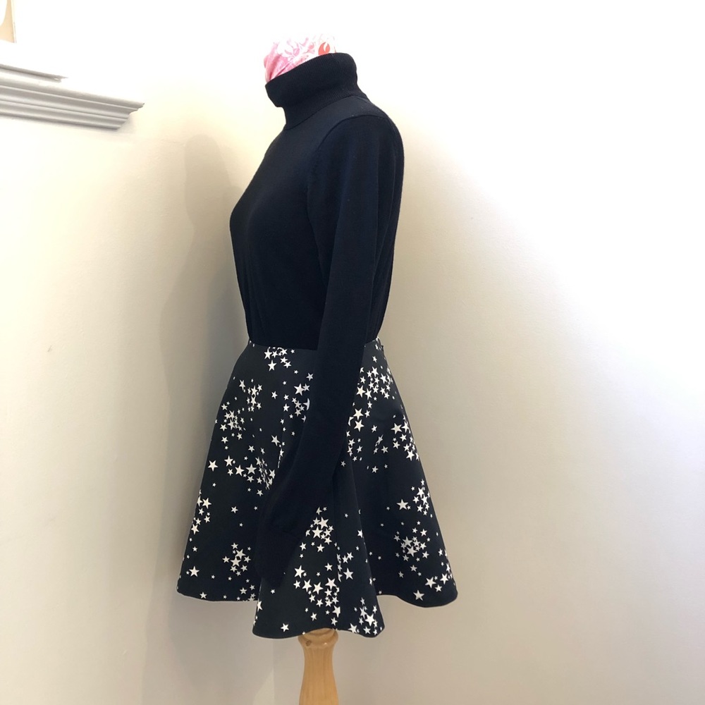 Brand New Kate Spade Saturday Black Circle Skirt with Star Print, US 0 fits S - Picture 2 of 8